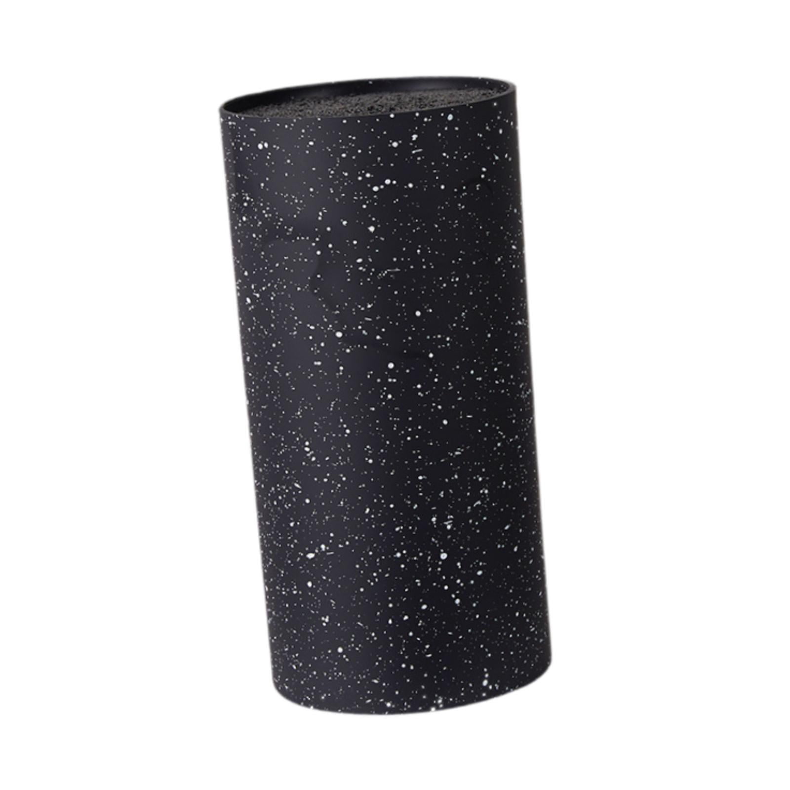 Fiocias Round Knife Block Utensils Holder Save Space Unique Slot Design Universal Knives Black A