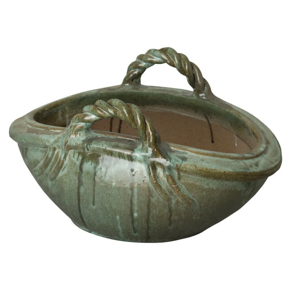 Emissary Large Two Handle Basket Green