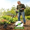 thumbnail image 5 of 24V 2-in-1 Cordless Tiller & Cultivator with Extension Pole, 2×4.0Ah Batteries Electric Garden Rototiller, Handheld Soil Cultivator for Weeding Trenching Lawn Care (2 * 24V Battery), 5 of 7