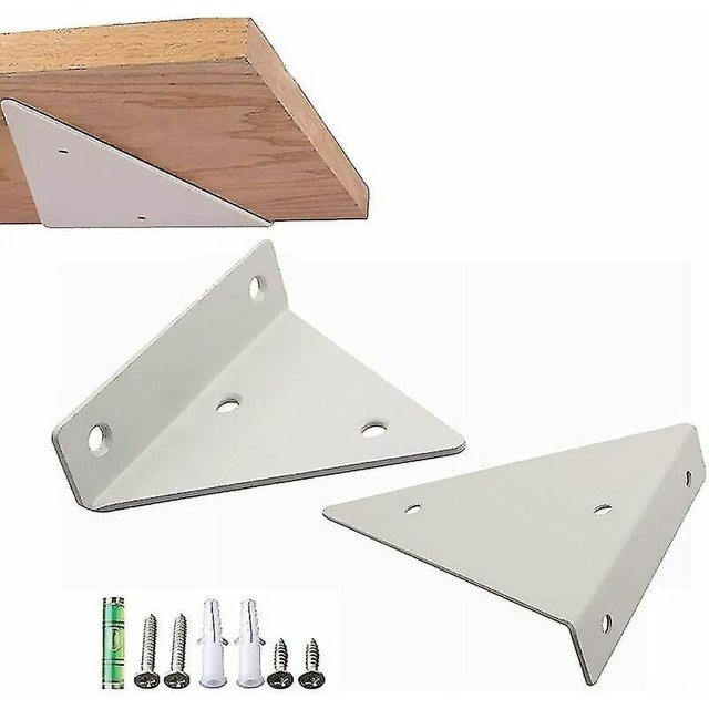 Soportes para estantes de 2 piezas, soportes para estantes flotantes, soportes para estantes ocultos invisibles, soporte para estantes triangulares montados en la pared, para sala de estar y