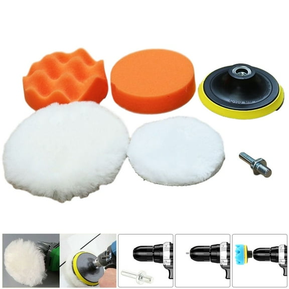 125mm Car Polisher Pad Kit with M10 Shank Adapter for Polishing Machine