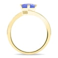 thumbnail image 2 of SZUL Women's Solitaire Square Shaped Tanzanite Wave Ring in 10K Yellow Gold, 2 of 5