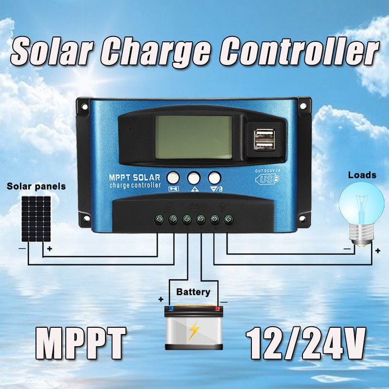 100A 12V~24V MPPT Solar Panel Regulator Charge Controller Auto Focus Tracking US 