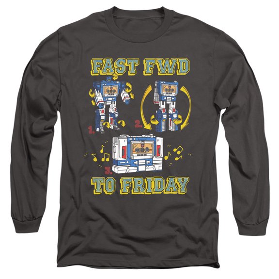 Transformers Forward Friday Long Sleeve Adult 18/1 T-Shirt Charcoal