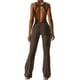 thumbnail image 2 of ABOCIW Monos acampanados para mujer con cuello en V halter bodycon de longitud completa casual mono mono, 2 of 4