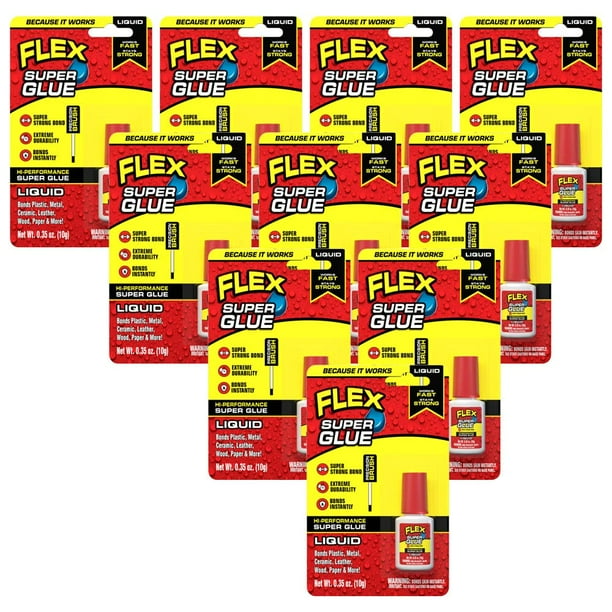 Botella Super Glue Flex Liquid, 10 g, con brocha, 10 unidades, transparente
