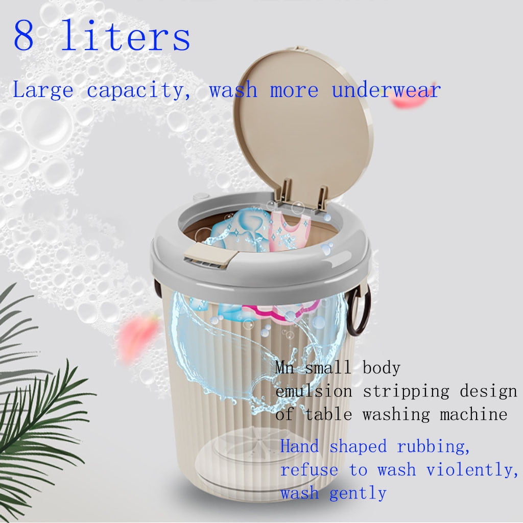 Dengmore 8L Mini Portable Washing Machine for Cloth Apartment Dorm Camp Collapsible Travel Laundry Washer USB Cleaner