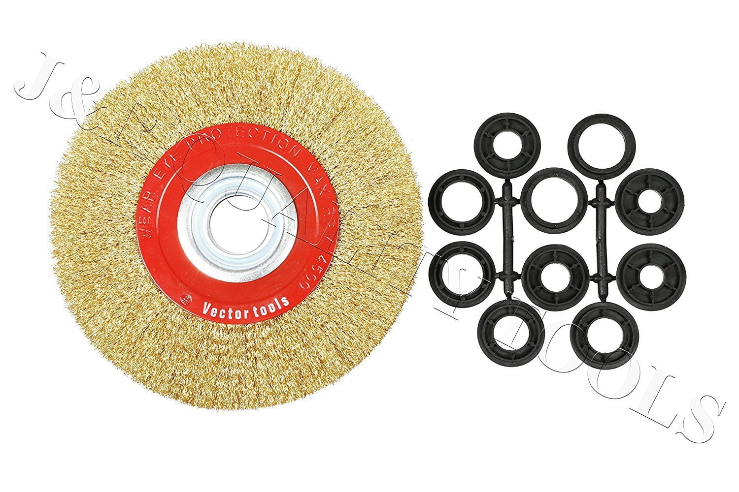 8" Inch Round Brass Plated Steel Wire Brush Wheel For Bench Grinder NEW