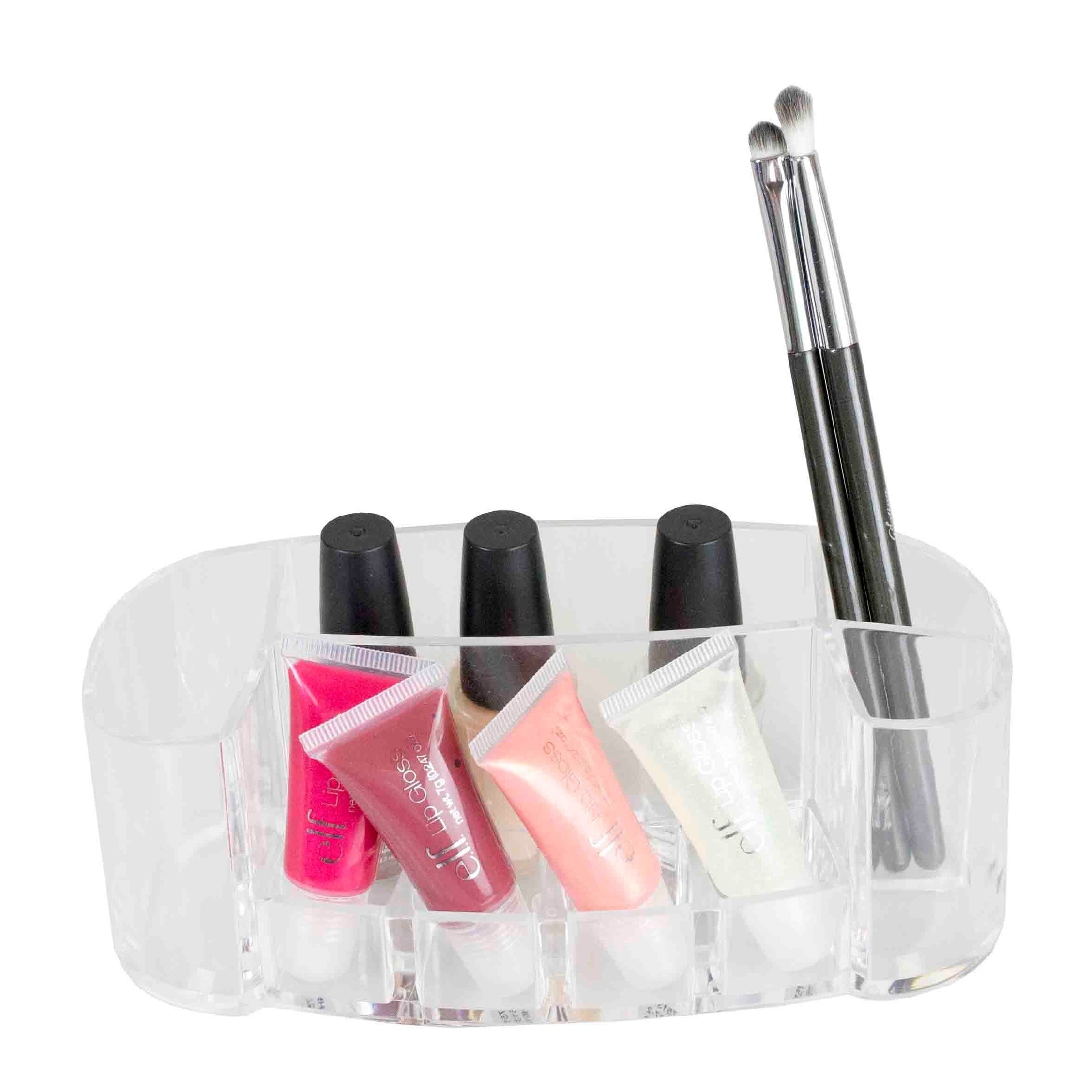 Home Basics  Clear Oval Cosmetic Organizer