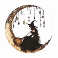 thumbnail image 3 of CoreLiving Witchy Decor Aesthetic Black Wall Decor Hanging Witch Sign Round Artwork Decor for Bedroom Living Room Front Door Wall Decorations, 3 of 6