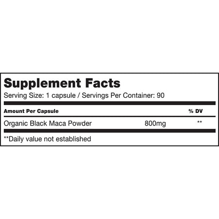 Sunfood Superfoods Black Maca Capsules, 90 Ct