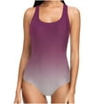 thumbnail image 2 of Itsame Womens One-Piece Swimsuit, Plus Size Gradient Athletic Training Surfing Suit Hot Pink S-XXXL, 2 of 6
