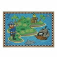 thumbnail image 1 of Island Map Cutting Board, Funny of Treasure Island with a Pirate Ship and Parrot Play Room, Decorative Tempered Glass Cutting and Serving Board, Small Size, Multicolor, by Ambesonne, 1 of 1