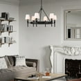 thumbnail image 4 of Golden Lighting Edinburgh 6 Light Chandelier in Matte Black with Modern White, 4 of 6