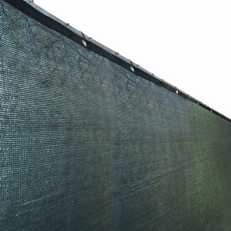 Aleko Privacy Mesh Fabric Screen Fence with Grommets - 5 x 50 Feet - Dark Green