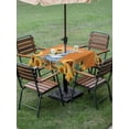 thumbnail image 4 of Outdoor Tablecloth with Umbrella Hole for Patio/Picnic/Party/Camping, Orange Sunflower Gnomes Waterproof Table Cloth Square Cover Washable, Summer Botanical Floral (54"x 54"), 4 of 8