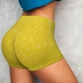 thumbnail image 2 of Sikiie Yellow Glitter Print Workout Shorts Women Scrunch Butt Gym Shorts Seamless High Waist Tummy Control Yoga Biker Athletic Shorts, 2 of 5