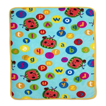 Cocomelon 40" x 50" Coral Plush Toddler Blanket, Blue