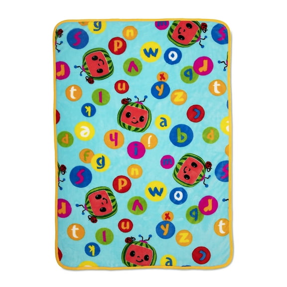 CoComelon Coral Plush Toddler Blanket, 40"x50", Character Print in Blue