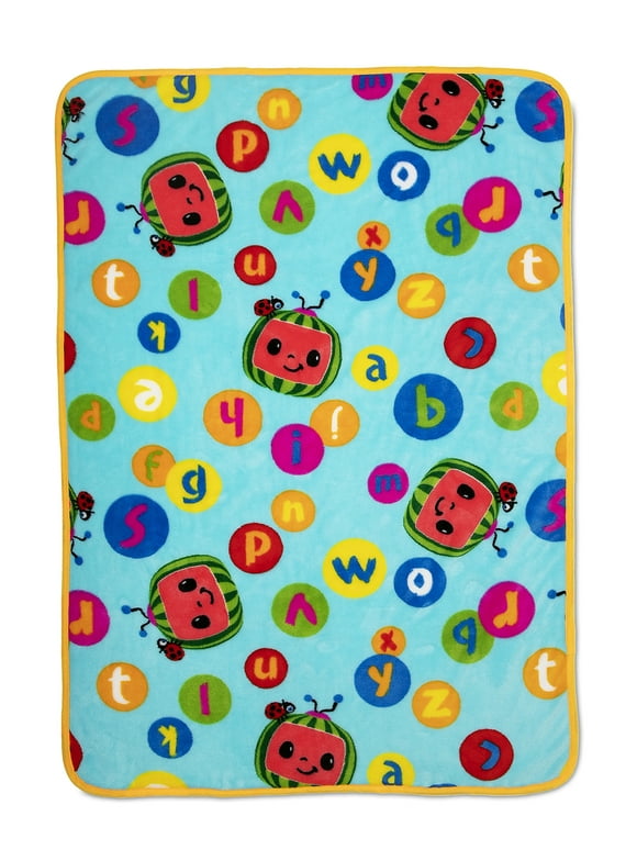 CoComelon 40" x 50" Coral Plush Toddler Blanket Character Print in Blue