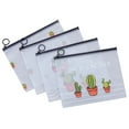 thumbnail image 1 of Cute File Pocket PVC Zipper Bag Transparent Pencil Case Large Capacity Stationery Storage Bag3 Cactus, 1 of 2