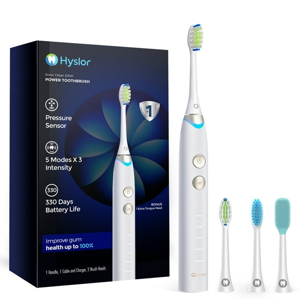 Hyslor Rechargeable Electric Toothbrush with Pressure Sensor and