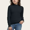 thumbnail image 5 of Riecok Sweaters for Girls Crewneck Long Sleeve Solid Color Knit Pullover Toddler Fall Tops Black 7 Years, 5 of 5