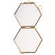 thumbnail image 3 of Marco de fotos vintage hexagonal de metal y vidrio de 2 piezas para colgar en la pared. Cobre, 3 of 6