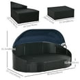 thumbnail image 3 of Outsunny 4 Pieces Rattan Daybed Set with Canopy and Cushions, Dark Blue, 3 of 10