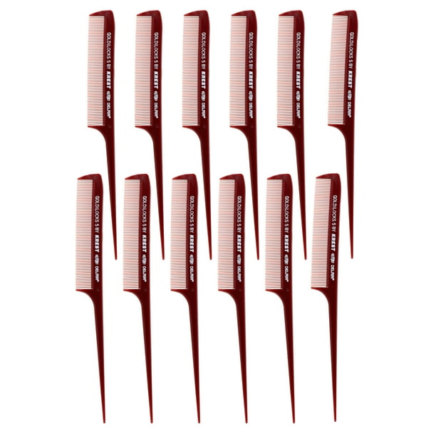 Krest Goldilocks G5 8 5 In Rattail Comb Extra Fine Tooth Heat Resistant Hair Combs Burgundy 1 Dz Walmart Com Walmart Com