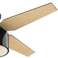 thumbnail image 6 of Hunter 52 inch Indoor Ceiling Fan with LED Light and Remote Control - Black Modern Ceiling Fan, Low Profile Mount, 4 Blades, For Bedroom, Living Room, or Kitchen, Quiet - Cranbrook 59259, Gloss Black, 6 of 17