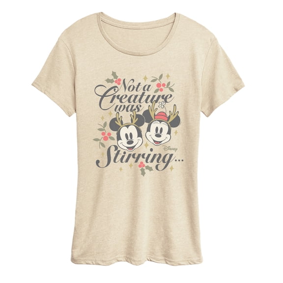 Disney - Not a Creature Was Stirring Mickey Minnie Short Sleeve Graphic T-Shirt