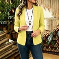 thumbnail image 6 of Work Outfits for Women Office Women's Casual Winter Solid-Color Fitted Lapel Blazer Cardigan Top Yellow S, 6 of 6