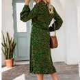thumbnail image 4 of Vestido de manga larga de longitud media, vestido de leopardo con cuello alto y estampado de leopardo, vestido de manga larga para mujer, vestido de manga larga con tecnología avanzada, 4 of 6