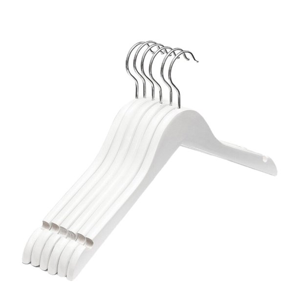 8pcs White Coat Hanger Solid Wood Hangers Sweater Hangers Extra Wide Shoulder Wooden Hangers for