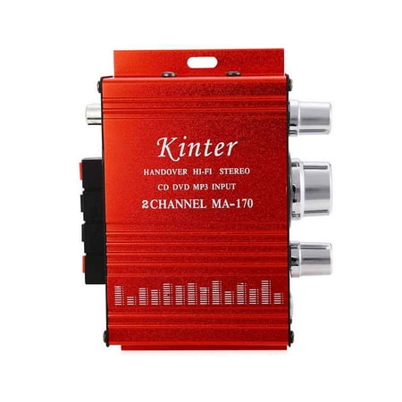 Kentiger MA170 2 Channel Hi-Fi Stereo Amplifier Motorcycle Car DC12V Mini Digital Speaker DVD MP3
