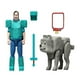 thumbnail image 3 of Figura de Acción MATTEL Minecraft Steve y Lobo 2-Pack, 3 of 4