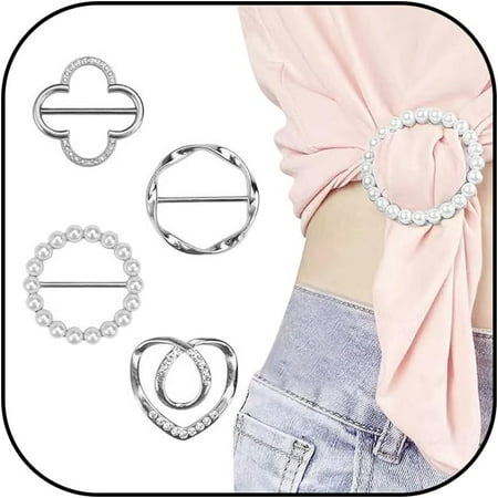 ZAZAIKS Scarf Rings for Women Silk Scarf Rings Metal Tshirt Tie Circle Clip Buckles Scarf Rings Slides for Scarves Shawl Silk Neckerchief Tshirt Coat Belt Buckle Jewelry Gifts