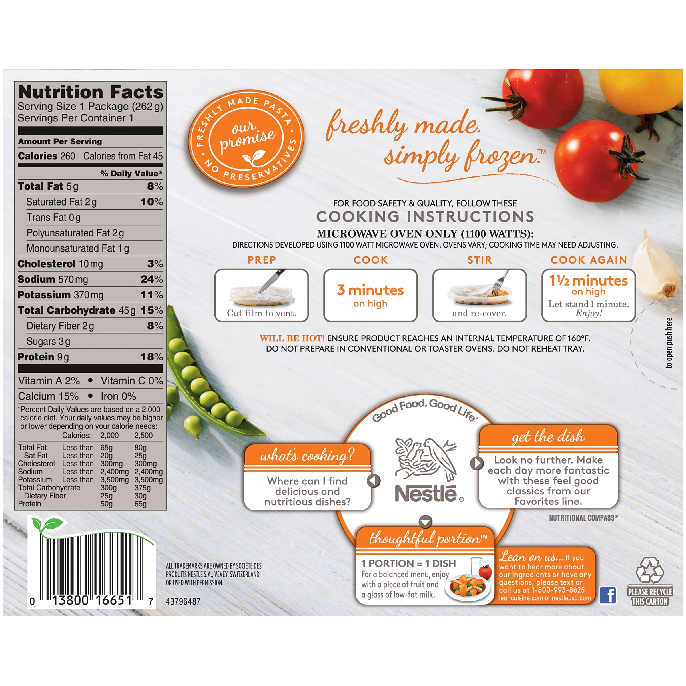 Packof 12, Lean Cuisine, Fettuccini Alfredo, 9.25 oz