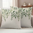 thumbnail image 2 of 2 Pack Outdoor Waterproof Throw Pillow Covers,Sage Green Leaves Plant Decorative Square Pillow Case Patio Pillowcases for Chair Couch Sofa 16x16in, 2 of 9