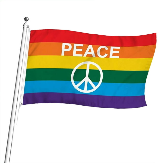 Fade Resistant Peace Flag,Colorful Peace Flag Polyester Home Decoration Colorful Peace Flag Luxury Finish