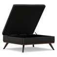 thumbnail image 5 of Simpli Home Owen 40 inch Wide Mid Century Modern Square XL Coffee Table Storage Ottoman in Distressed Black Vegan Faux Leather, Assembled, 5 of 13