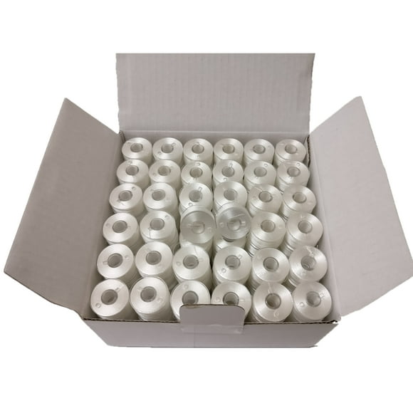 144pcs Prewound Bobbins for Sewing/embroidery machine and Brother Embroidery Machines, Plastic Sided, Size A, Style A, Class 15, 15J, Brother SA156, White Color, 100% Polyester, 60/S2 100 Yards