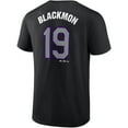 thumbnail image 3 of Men's Fanatics Charlie Blackmon Black Colorado Rockies Road Name & Number T-Shirt, 3 of 3