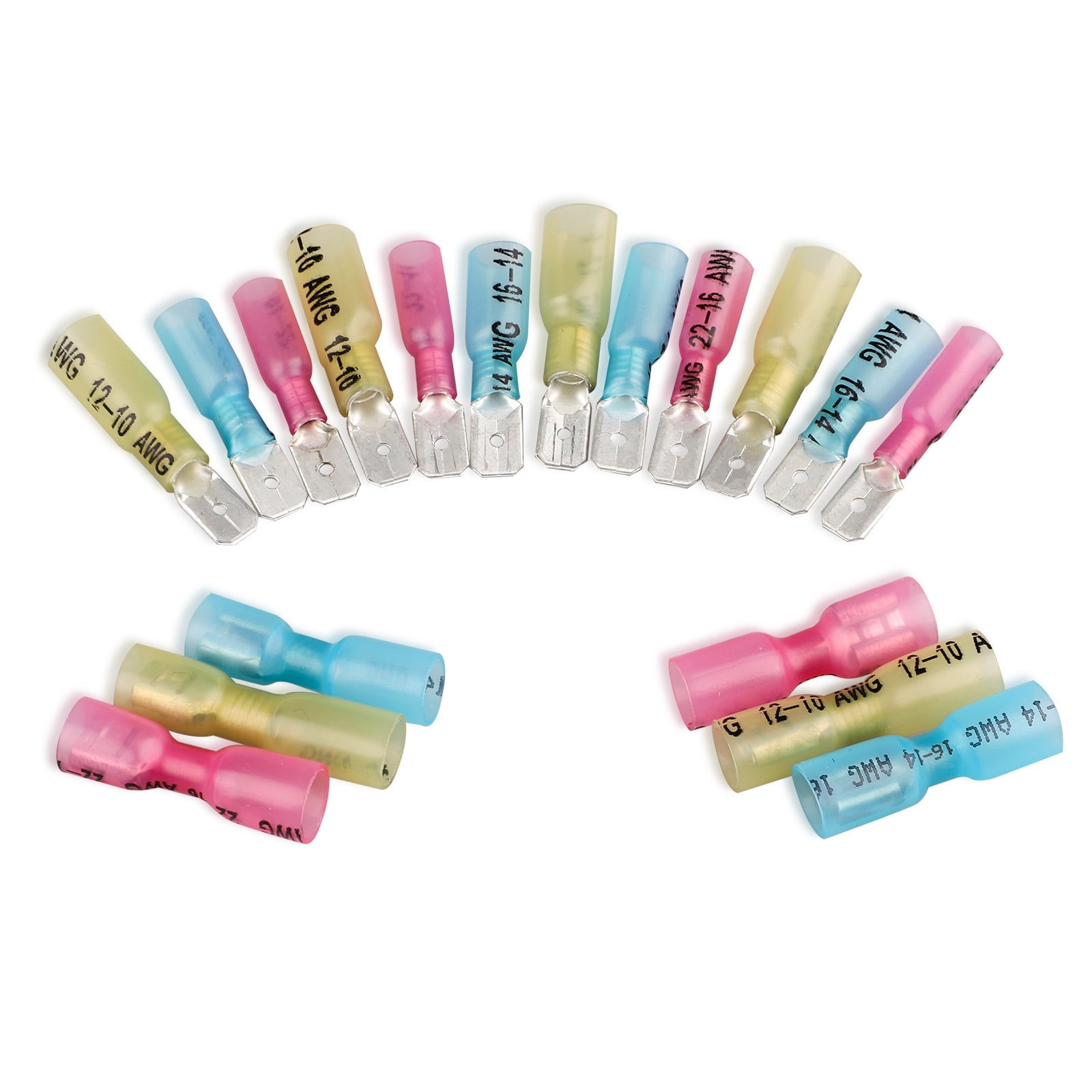 100pcs Heat Shrink Bullet Crimp Disconnect Wire Connectors Electrical Terminals