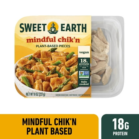Sweet Earth Vegan Mindful Chik'n Plant Based Chicken Protein Pieces 8 oz