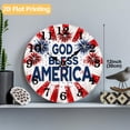 thumbnail image 2 of 12 Inch Patriotic Wall Clock, USA 250th Anniversary Wooden Round Wall Clocks with Silent Non-Ticking Quartz Movement, Battery Operated, Art Decor Hanging Clock for Kitchen, Bedroom, Living Room, 2 of 9