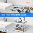 thumbnail image 2 of Under Sink Organizers, 2 Tier Bathroom Organizer with Sliding Storage Drawer for Bathroom Storage Kitchen Organization and Storage-Sliver Aluminum Tube, 2 of 7