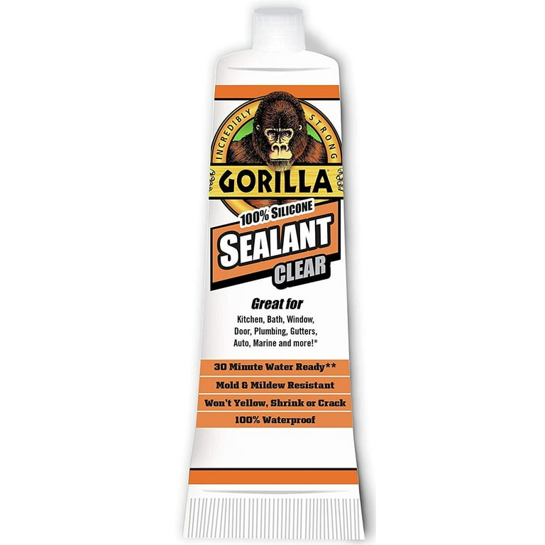 Gorilla 100 Percent Silicone Sealant Caulk 2.8 ounce Squeeze Tube