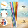 thumbnail image 4 of 500 Pcs Disposable Drinking Straws, Black Plastic Straws, Plastic Drinking Straw, Disposable Straws, BPA-Free Extra Long Straw for Party Drinking (0.23''Diameter and 10.2"Long) (Multicolor), 4 of 7